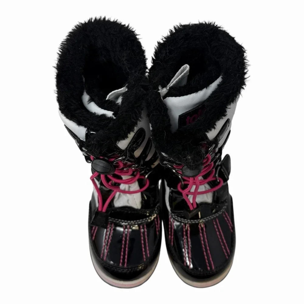Totes Adventure Gear Girls Black & White Weatherproof Winter Boots - Size‎ 12